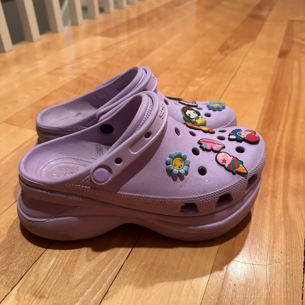 Purple Platform Crocs